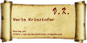 Verle Krisztofer névjegykártya